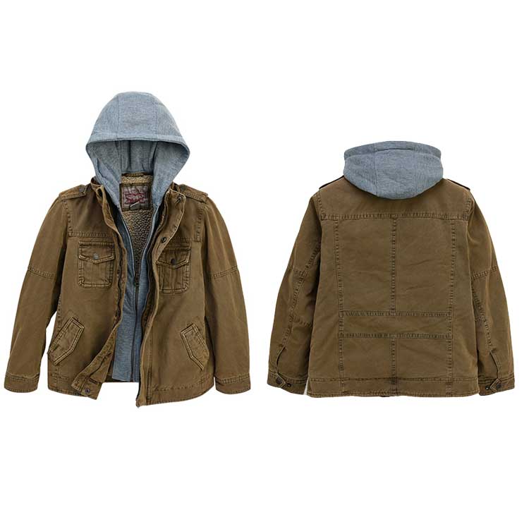 LEVI'S KIDS 韓国別注 リーバイス キッズ 直輸入 ファスナー付きキャンバスジャケット 毛裏地 アウター 韓国ファッション 子供服