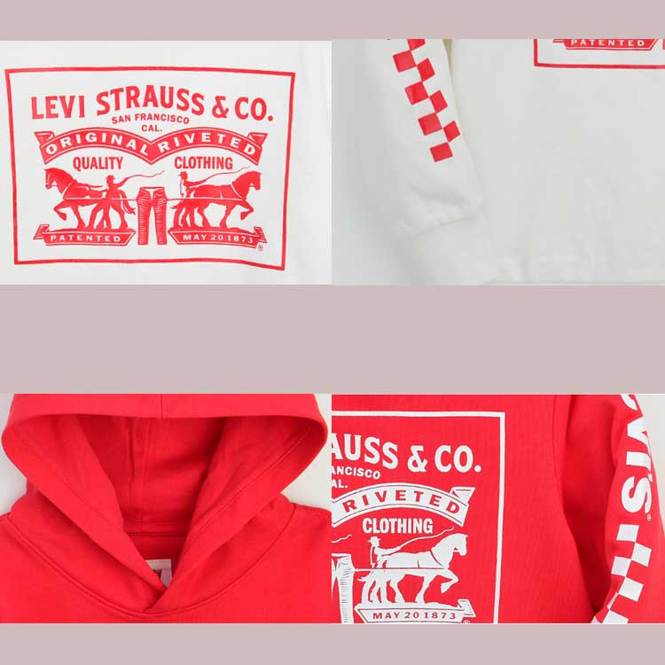 LEVI'S KIDS 韓国別注 リーバイス キッズ 直輸入 プリント ロゴフード フードTシャツ アウター 韓国ファッション 子供服