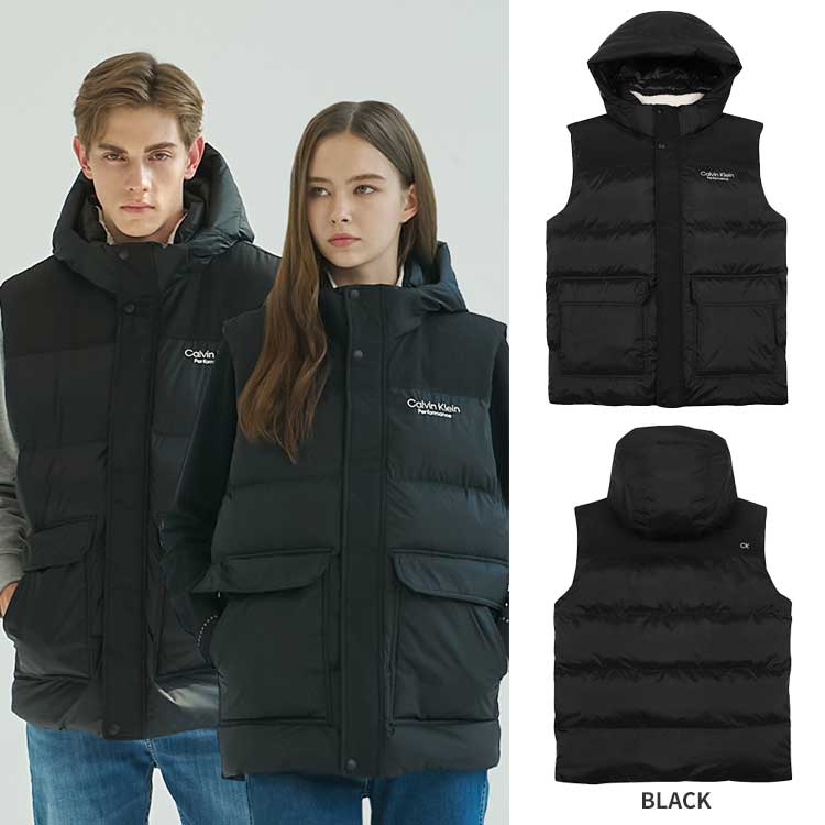 Calvin Klein カルバンクライン パフォーマンス レディース メンズ 男女共用 フード ダウン ベスト 韓国ファッション デイリーベーシック