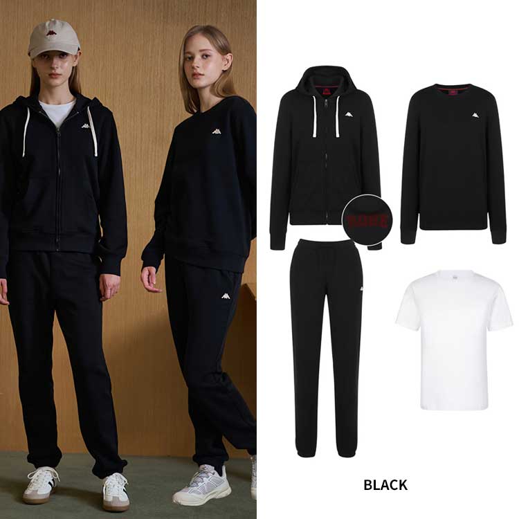 KAPPA カッパ レディース コットン フードジップアップ ジャージーセット パフォーマンス 4種 SET 韓国ファッション ベーシック デイリー