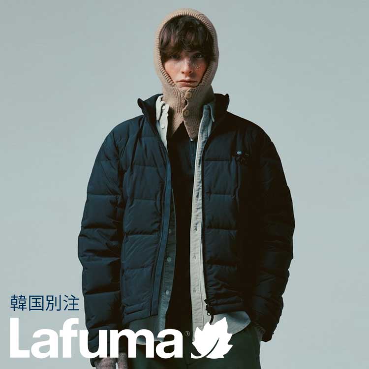 Lafuma ラフマ メンズ ブラック スクエア 軽量 チューブ ダウンジャケット ダウンジャケット 韓国ファッション ベーシック デイリールック