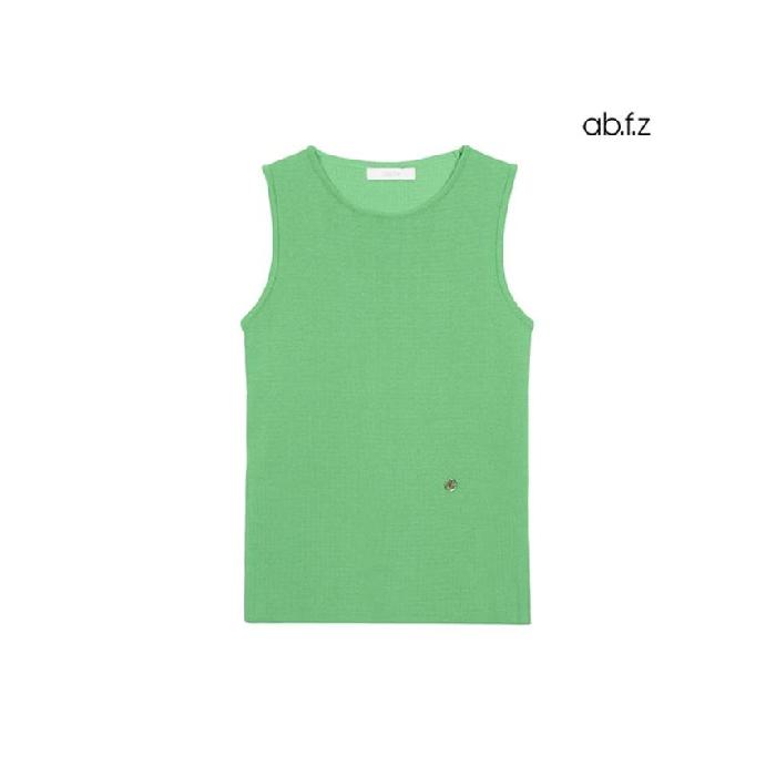 韓国で注目されているブランド ab.plus [ab.f.z] 金メッキロゴ装飾スリーブレスニット(AFX2QW35A)