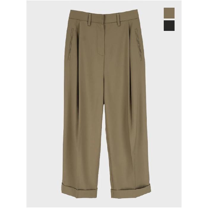 韓国で注目されているブランド wonderplace [ナウアンドトゥモロー(NNT)] ウーマン ハイウエスト ターン アップ パンツ