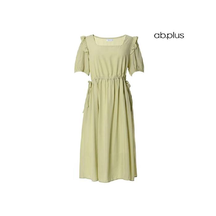 韓国で注目されているブランド ab.plus [韓国で注目されているブランド ab.plus] ウエスト シャーリング リボン紐 ワンピース (LSX2MO83A)