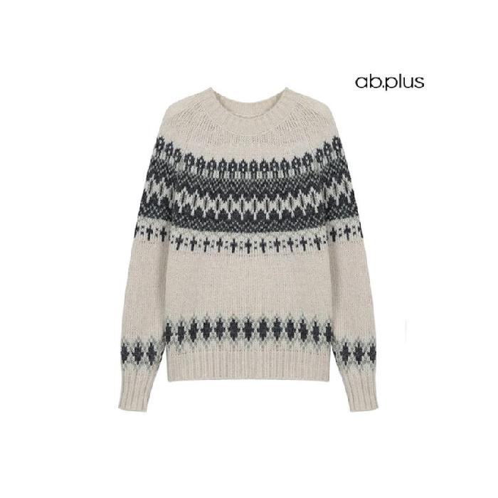 韓国で注目されているブランド ab.plus [韓国で注目されているブランド ab.plus]ラウンドネック ノルデ..