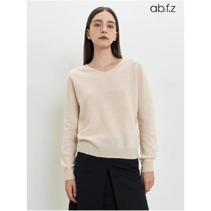 韓国で注目されているブランド ab.plus [ab.f.z] ウール100 ベーシック ブイネック ニット(AFZ4MW31A)