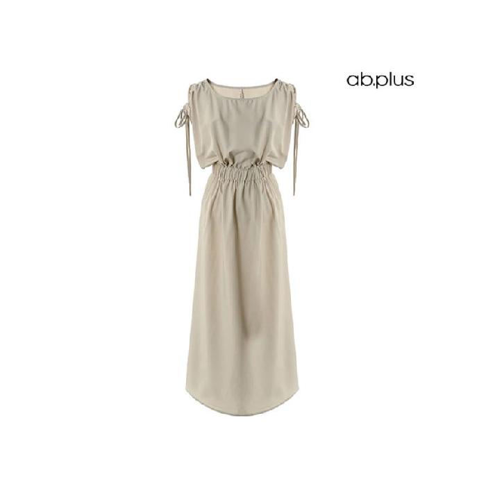 韓国で注目されているブランド ab.plus [韓国で注目されているブランド ab.plus]シャーリングひも ディテール ウエスト バンディング ワンピース (LSY2MO48A)
