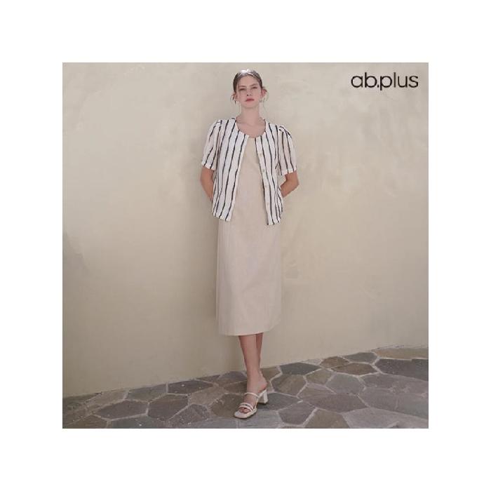 韓国で注目されているブランド ab.plus [韓国で注目されているブランド ab.plus] バックリボン紐 リネンのノースリーブワンピース (LSY2MO39A)