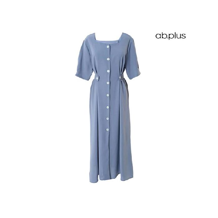 韓国で注目されているブランド ab.plus [韓国で注目されているブランド ab.plus] スクエアネック ディテール 半袖 ワンピース (LSY2MO36A)