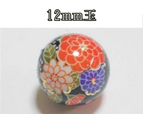 Rakuten - 天然石プリントビーズ　オニキス　12mm　（菊）　アクセサリーパーツ アクセサリー　パワーストン　ヒーリング　日本製