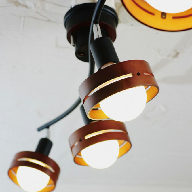 Rakuten - シーリングライト ペンダントライト Arche アーチェ LED電球付き 調光 リモコン おしゃれ 北欧 ウッド 4灯 ブラック シルバー ホワイト インターフォルム INTERFORM