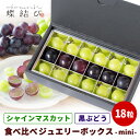19日20時〜 夏のポイントアップキャンペーン P5倍★ シャインマスカット と 種なし ピオーネ の ジュエリーボックス - mini - 18粒 食べくらべ...