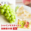 \9月4日20時からP5倍/ シャインマスカット と 加納岩の桃 2玉 【配送指定日不可】 まるかのもも もも 桃 ブランドフルーツ 果物 フルーツ ギフト フルーツギフト お中元 御中元 夏ギフト 暑中見舞い お祝い お返し 内祝 熨斗 メッセージカード付 蝶結び