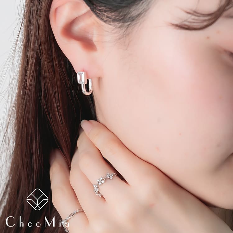 乐天商城 - ピアス キャッチレス フープ ジルコニア Silver925 シルバー925 18KGP 18金メッキ 金属アレルギー対応 普段使い 大人 シンプル カジュアル