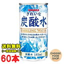 サンガリア きれいな炭酸水185ml缶×30本×2ケース 送料無料(北海道・東北・沖縄除く)
