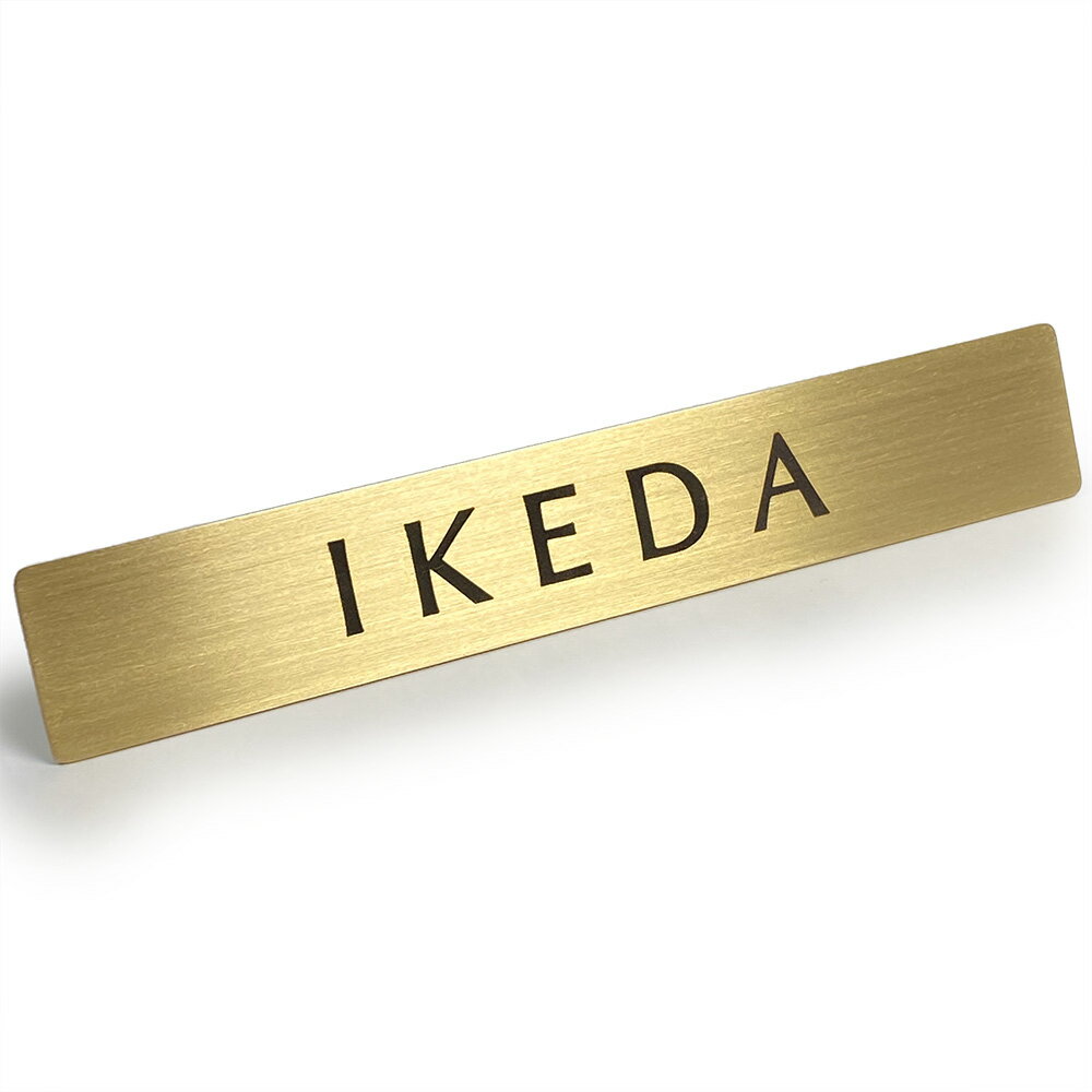 Rakuten - 【 LINE登録で300円OFF 】真鍮 表札 ドア サイン プレート 「 IKEDA 」池田 12cm x 2cm