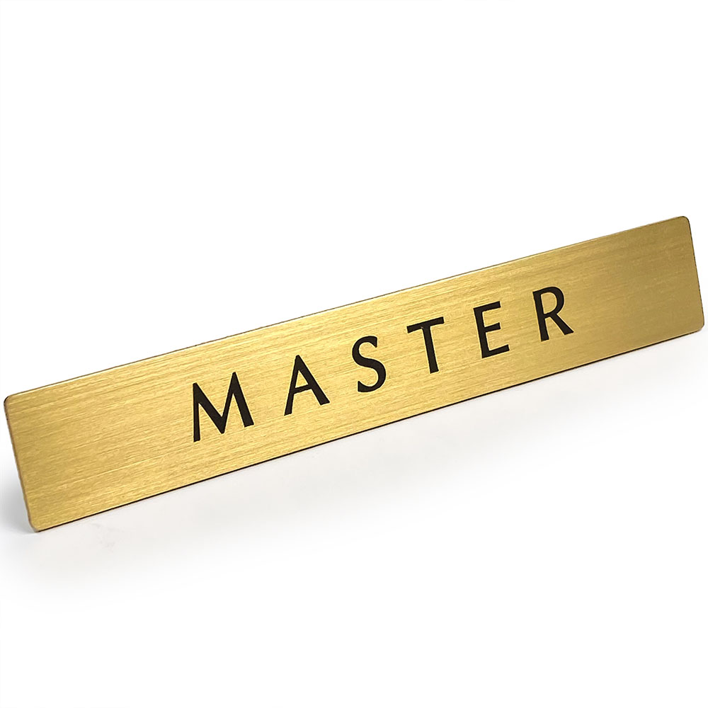 Rakuten - 【 LINE登録で300円OFF 】真鍮 ドア サイン プレート 「 MASTER 」 主寝室 マスター ステッカー シール 12cm x 2cm
