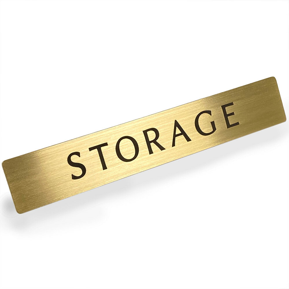 Rakuten - 【 LINE登録で300円OFF 】真鍮 ドア サイン プレート 「 STORAGE」ストレージ 倉庫 保管所 ステッカー シール 12cm x 2cm