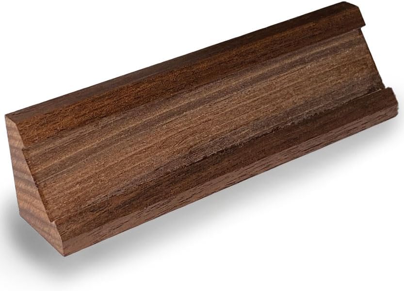 Black Box Buzz 本物の真鍮を使った 真鍮 表示 サインプレート カウンター用 スタンドのみ ウォールナット ダークブラウン （プレートサイズ 12cm x 2cm用） 日本製