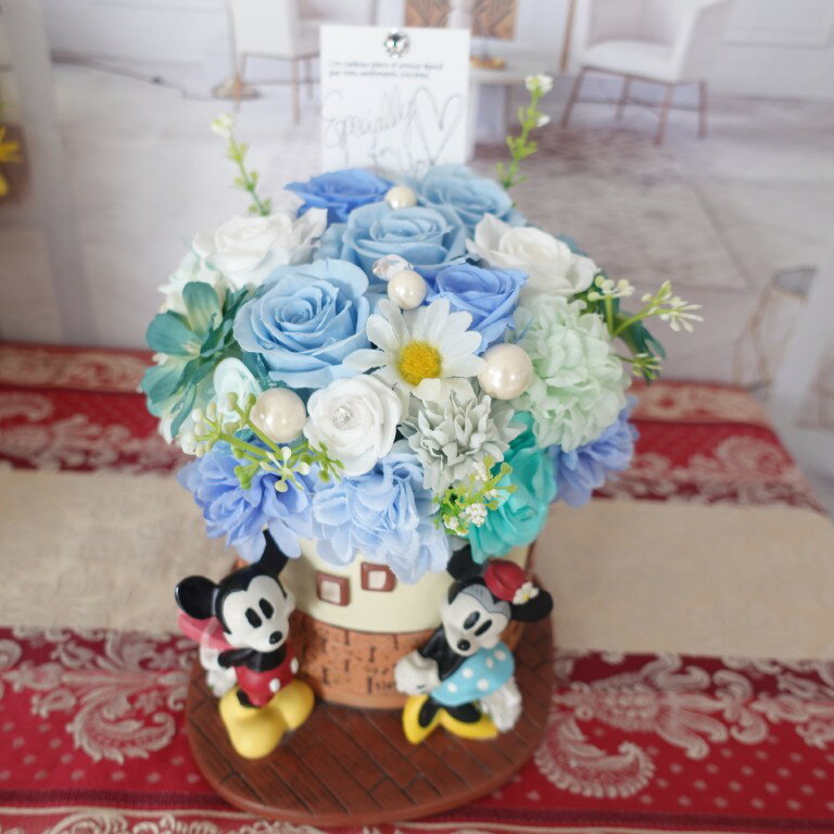 Wedding Celebration - 現品限り ミッキーマウス ミニーマウス ディズニー 花 誕生日プレゼント 花束 フラワーギフト プリザーブドフラワーアレンジメント 還暦祝い 喜寿祝い 古稀祝い 傘寿祝い 米寿祝い 白寿祝い 百寿祝い ギフト 記念日の贈り物 枯れない花 バラ