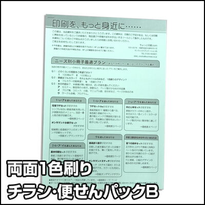 【片面1色刷り】チラシ 便せんパック B 100枚（印刷 オリジナル デザイン イラスト 販促 配布 チラシ フライヤー）