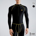 AMORESY アモレシー Apollo メンズ 9分丈 前あき 全身タイツ フロントファスナー ボディスーツ キャットスーツ 光沢 男性用 ゼンタイ レイヤー...
