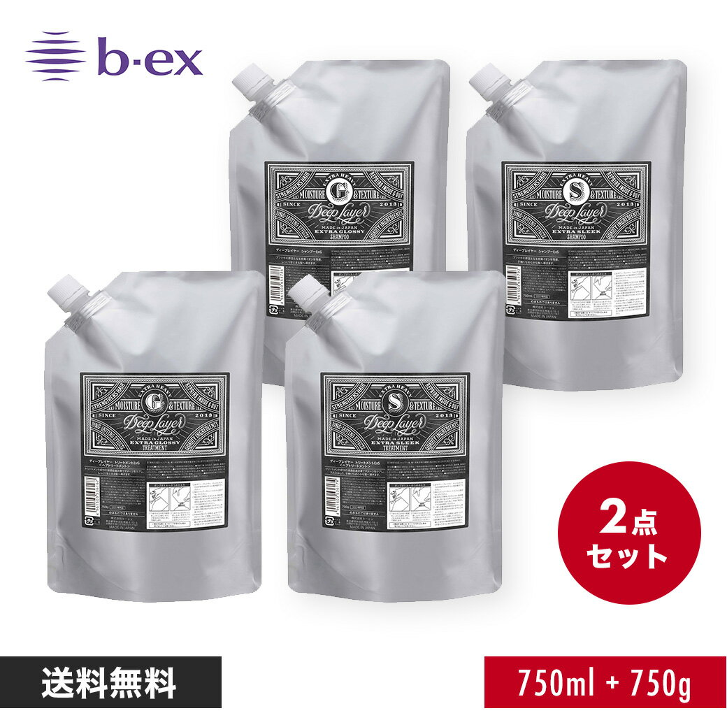 【詰替用/2点セット/送料無料】ディープレイヤー シャンプー 750ml + トリートメント 750g ExG ExS 詰め替え DeepLayer b-ex ビューティーエクスペリエンス モルトベーネ 美容専売品