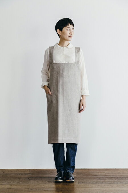 フォグリネンワーク　エプロン fog linen work LKA213-N スクエアクロスエプロン *ナチュラル*