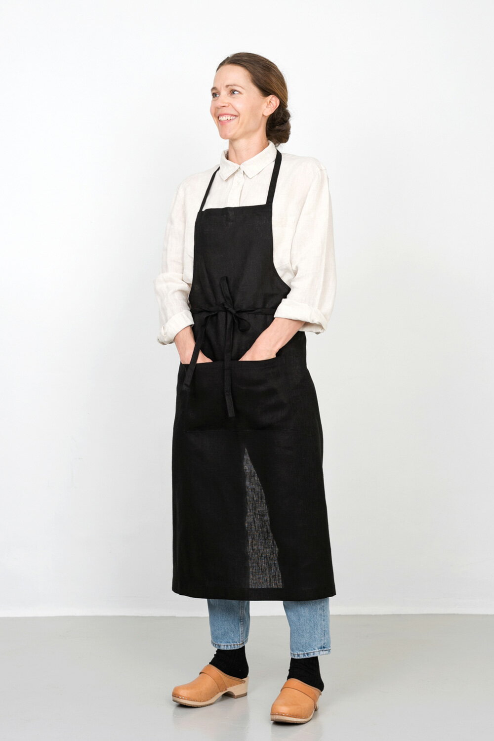 Rakuten - fog linen work LKA004-17 リネンフルエプロン *ブラック*