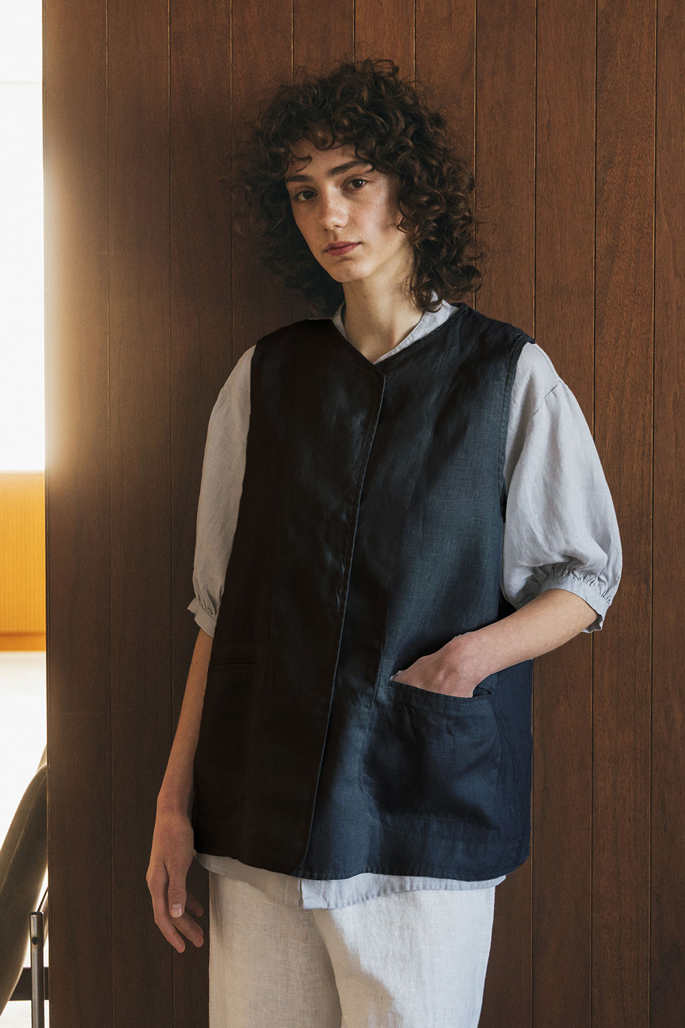 fog linen work LWA796-17 セシリア ジレ *ブラック*