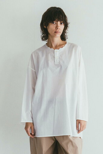 fog linen work FJW422-VCWH コットン ブネート シャツ *ホワイト* fog linen work FJW422-VCWH コットン ブネート シャツ *ホワイト*