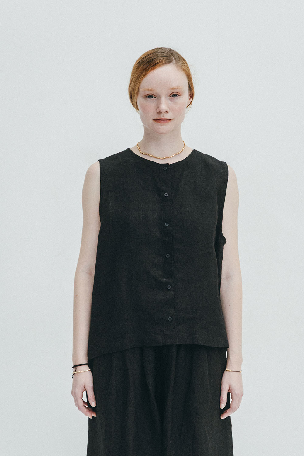 Rakuten - fog linen work LWC026-17 アビゲイル ジレ *ブラック*