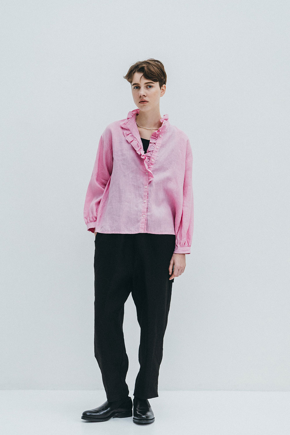 Rakuten - fog linen work LWC031-17 オーブリー　テイパード　パンツ　 *ブラック*