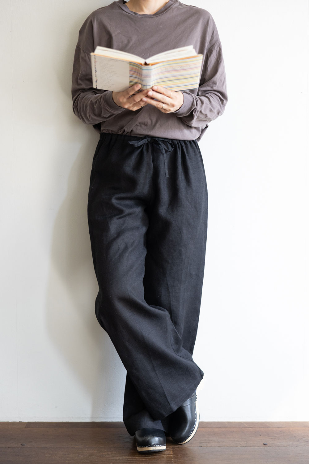 Rakuten - fog linen work LWW119-17 オワーズ　リネンパンツ　 *ブラック*