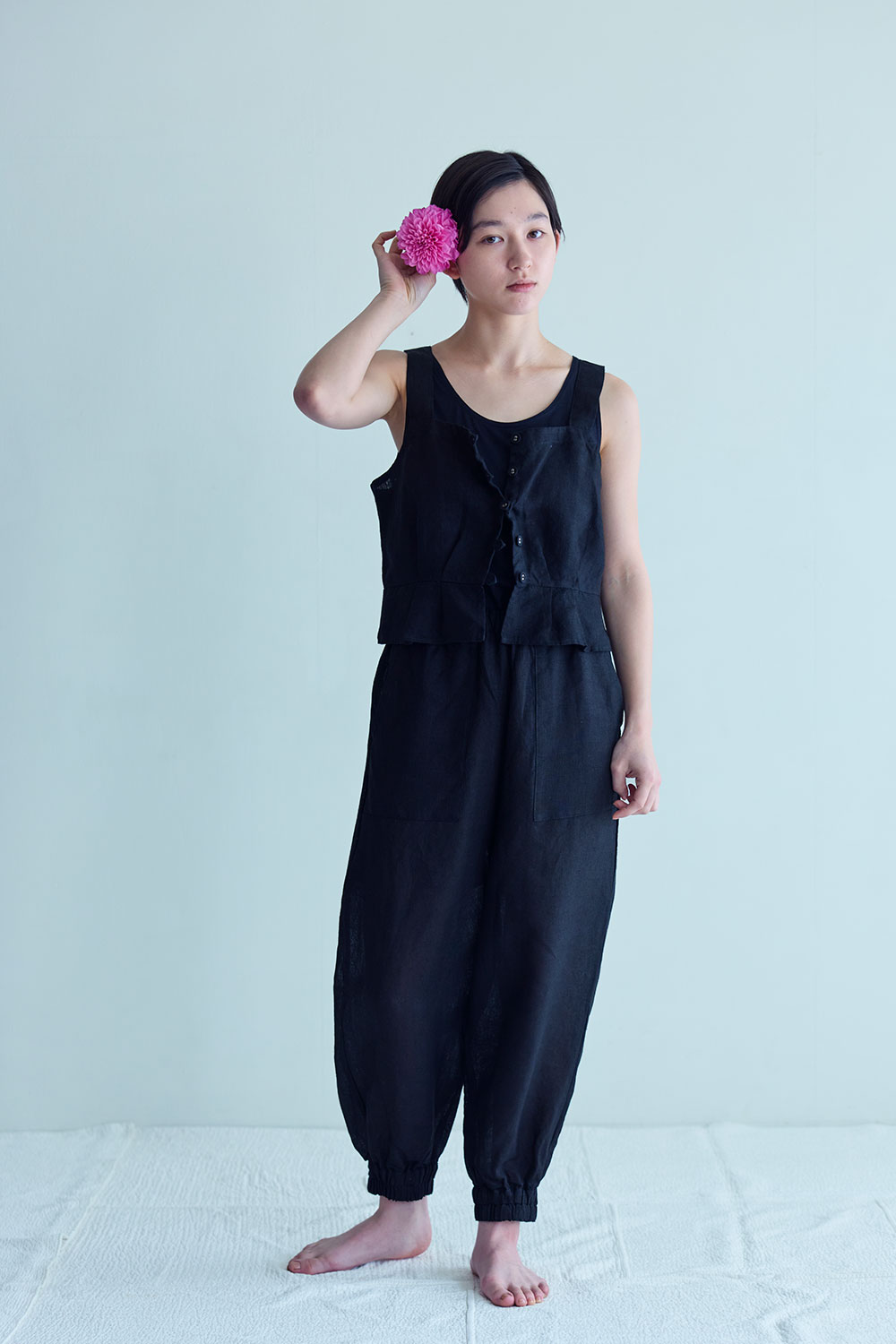 Rakuten - fog linen work LWC057-17 レオニー　パンツ　 *ブラック*