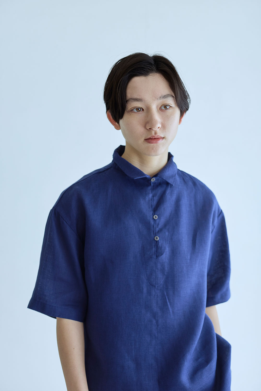 fog linen work LWC047-91 エメル　トップ *ブルーインディゴ*