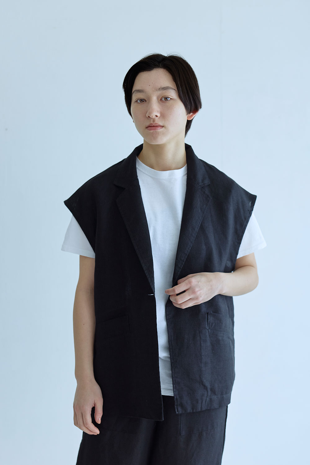 fog linen work LWC050-17 ジュリー　ジレ *ブラック*