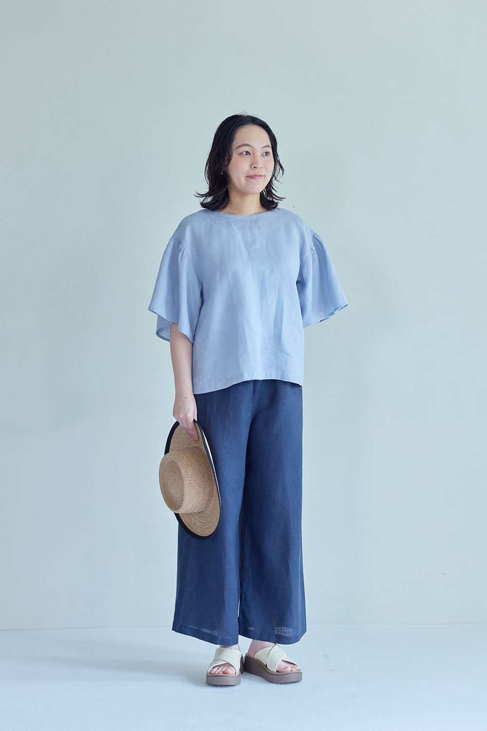 Rakuten - fog linen work LWC044-630 コニー　トップ *ブルーパール*