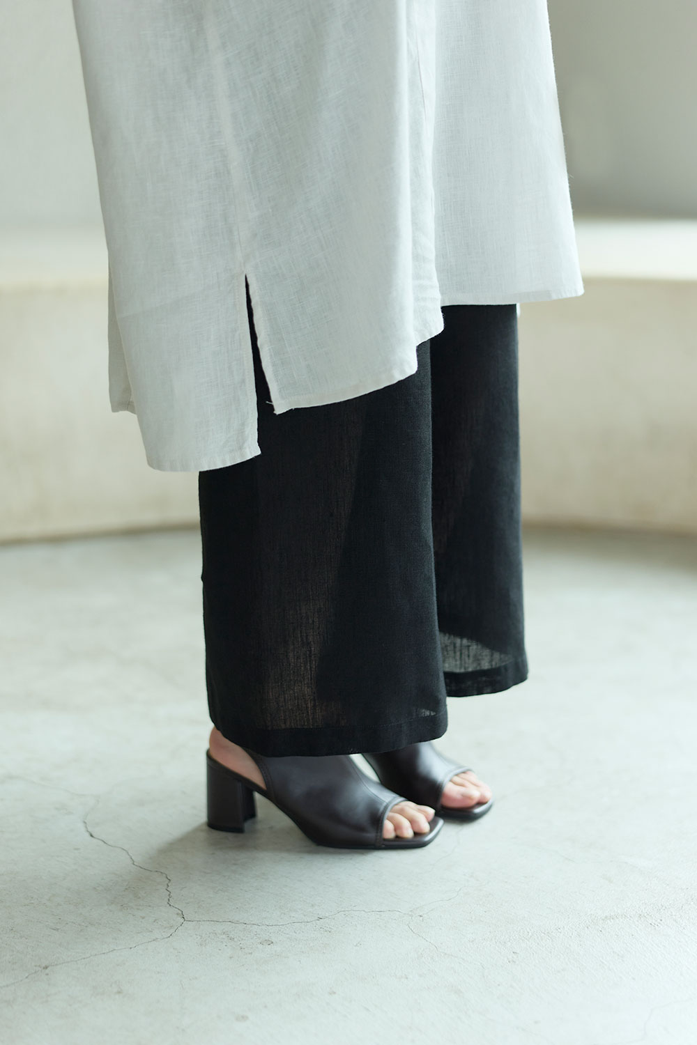 乐天商城 - fog linen work LHW071-17 リネン　ペチ　パンツ　 *ブラック*