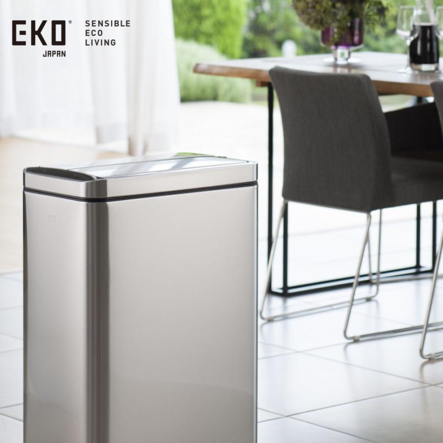 Stainless Steel - EKO デラックスファントムセンサービン30L【 1年保証 スリム 自動感知 オートセンサー 自動開閉 自動開封センサー ゴミ箱 くず入れ 大容量 30リットル ダストボックス ステンレス製 静音】