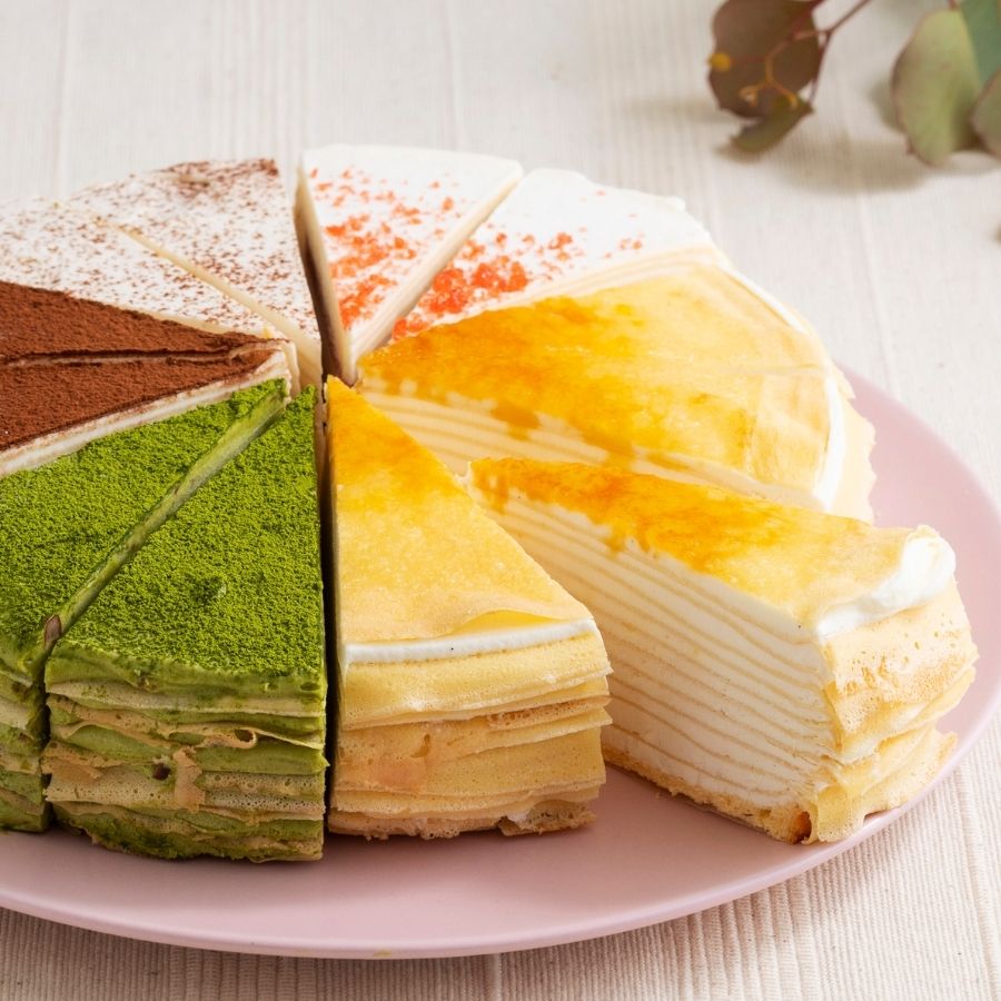 クリスマスケーキ お歳暮 ギフト スイーツ プレゼント 洋菓子 ケーキ 送料無料 チョコレート プレゼント クレープ お祝い 内祝い 誕生日ケーキ ホールケーキ カットケーキ カットミルクレープ 5種 食べ比べ 手作り もっちり食感の手作りミルクレープ