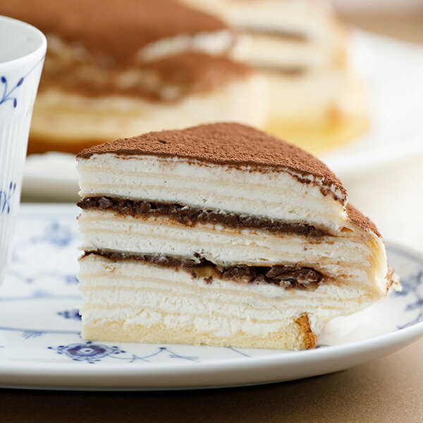 ホワイトデー お返し プレゼント 2023 チョコ スイーツ プレゼント ギフト ミルクレープ チョコケーキ バースデーケーキ バースデー カットケーキ お菓子 クレープ 内祝い 手作り 誕生日 もっちり食感の手作りミルクレープ 生チョコミルクレープ6カット入りのサムネイル