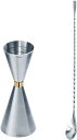 30ml / 45mlジガーカップ 目盛り付き カクテル メジャーカップ バースプーン30cm ジガーカップ ステンレス鋼計量カップ オンスカップ ステンレス鋼...