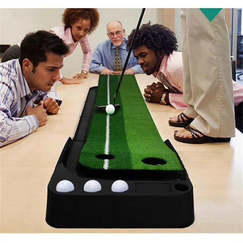 パター練習マット ゴルフ 30cmx3m 3ホール 自動返球 室内 スポーツ ゴルフ 練習 グッズ マット パター..