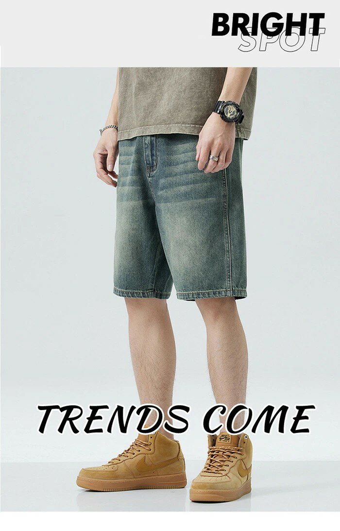 デニムパンツ 五分丈 ジーンズ メンズ パンツ 無地 綿 カジュアルパンツ ユーズド加工 5分丈 ズボン 春夏ボトムス 通気性 おしゃれ ファッション 大きいサイズ 28-42