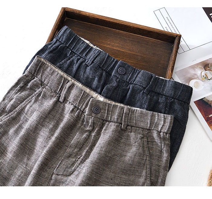 リネンパンツ メンズ テーパードパンツ カジュアル 麻パンツ 冷感 無地 九分丈パンツ シンプル 夏ファッション ロングパンツ リネン 麻100% ウエストゴム サマーパンツ 涼しい 男性 ボトムス