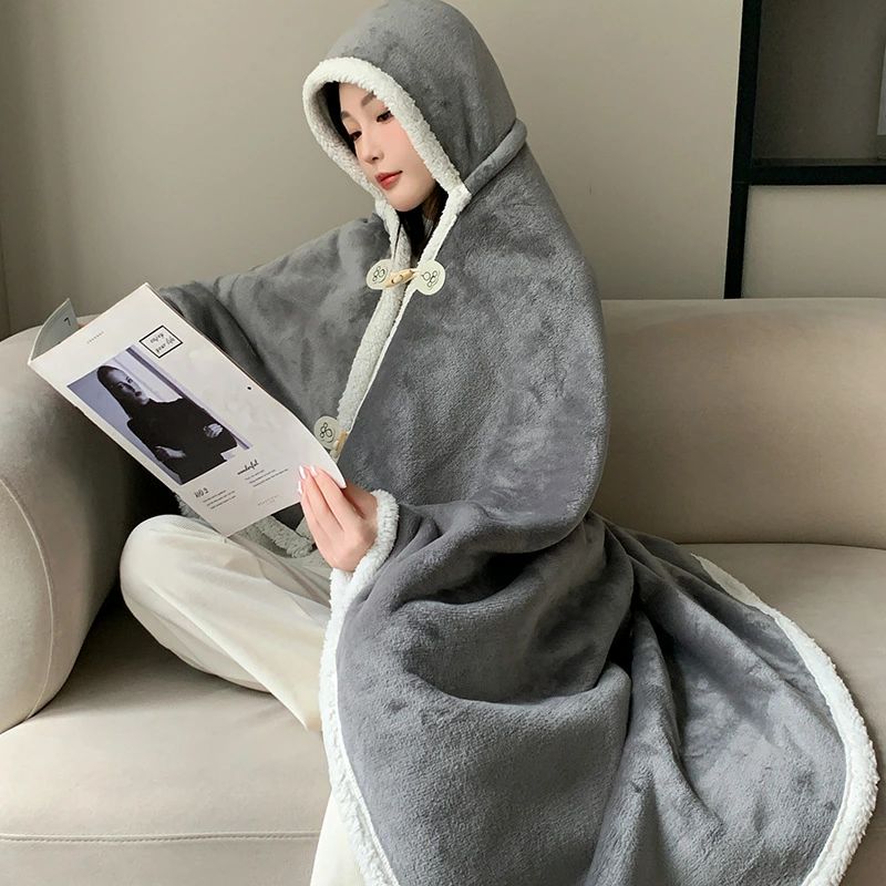 【楽天スーパーSALE】パーカーブランケット、ウェアラブルブランケット | 厚手のポンチョパーカーウェ..