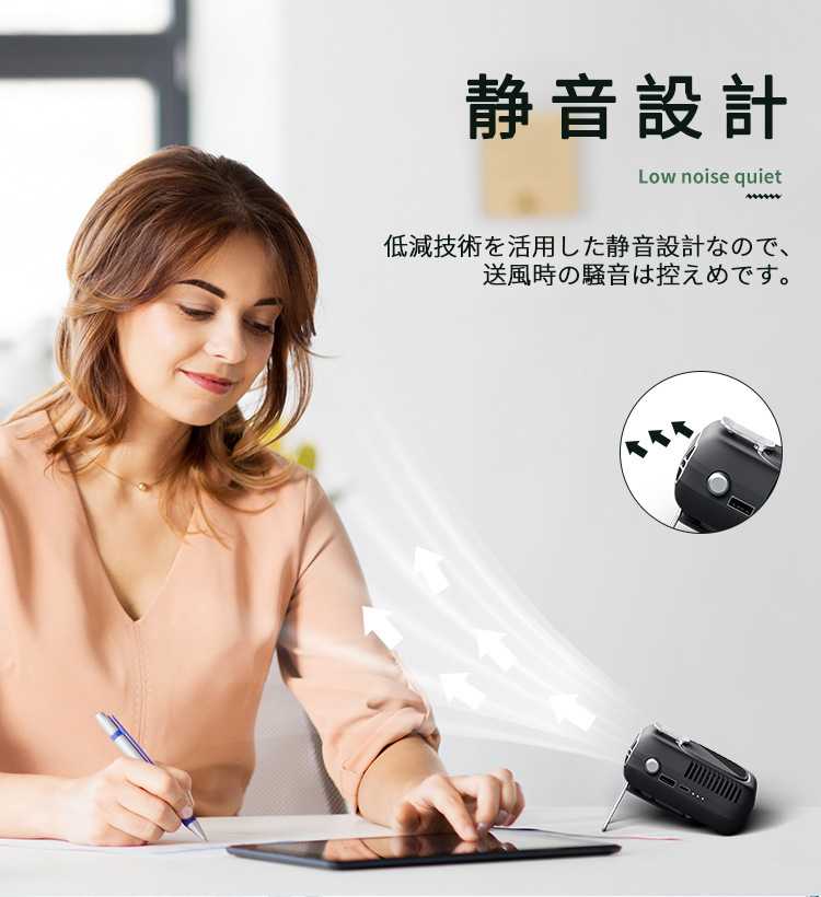 送料無料 5in1 腰掛けファン 風向き調節可能 10000mAh 首掛け・腰掛け・卓上置き コンパクトサイズ ストラップ付きジェットファン アウトドア作業/暑さ対策 3段階調節 ポータブルファンUSB扇風機 工事現場/農作業/釣り