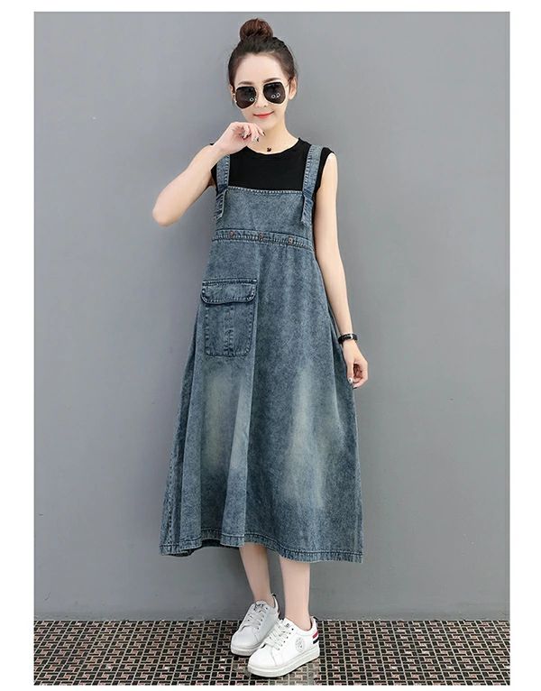 デニムサロペット サロペット デニムスカート レディース 体型カバースカート サロペット ミドル丈 デニムワンピース デニム オールインワン マキシ丈 デニムスカート デニムジャンパースカート 送料無料