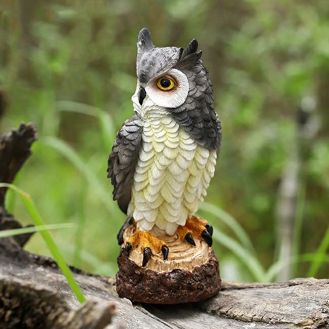 フクロウ 鳥よけ 鳩よけ 鳥対策 本物そっくり 樹脂 防鳥防獣対策 カラス対策 防鳥...
